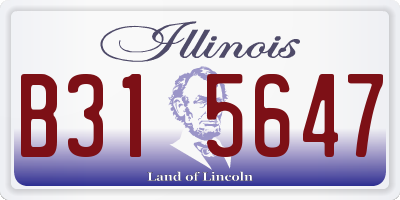 IL license plate B315647