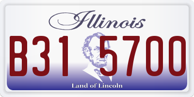 IL license plate B315700