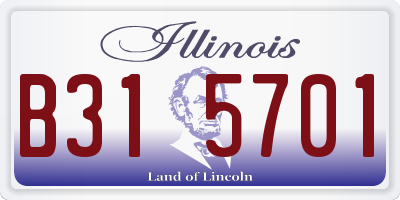 IL license plate B315701
