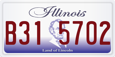 IL license plate B315702