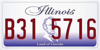 IL license plate B315716