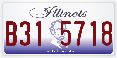 IL license plate B315718