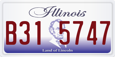 IL license plate B315747