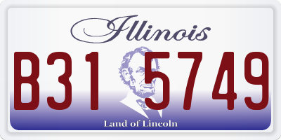 IL license plate B315749