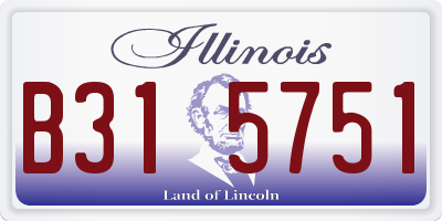 IL license plate B315751