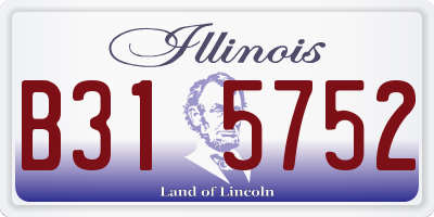 IL license plate B315752