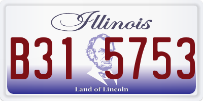 IL license plate B315753