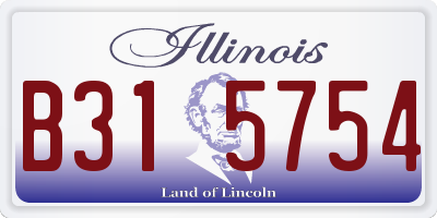 IL license plate B315754