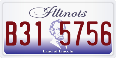IL license plate B315756