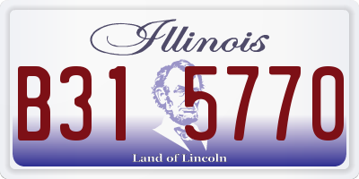 IL license plate B315770