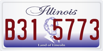IL license plate B315773