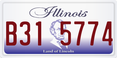 IL license plate B315774