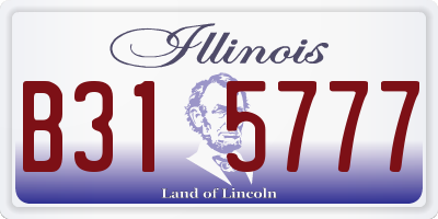 IL license plate B315777