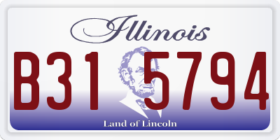 IL license plate B315794