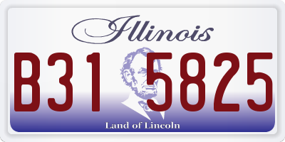 IL license plate B315825