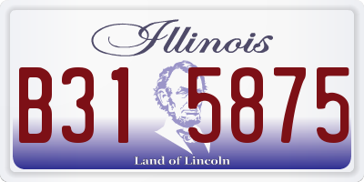 IL license plate B315875
