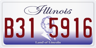 IL license plate B315916