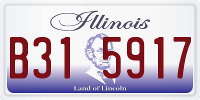 IL license plate B315917