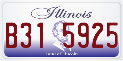 IL license plate B315925