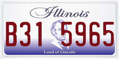 IL license plate B315965