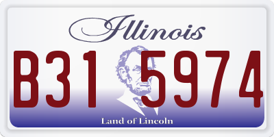 IL license plate B315974