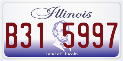 IL license plate B315997