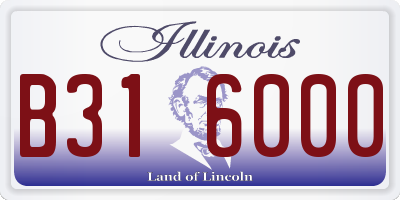 IL license plate B316000