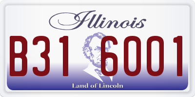 IL license plate B316001