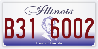 IL license plate B316002