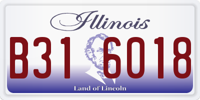 IL license plate B316018