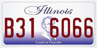 IL license plate B316066