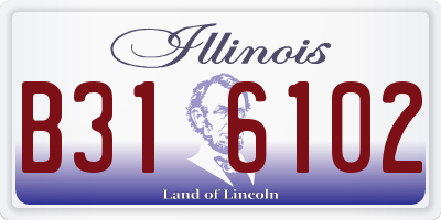 IL license plate B316102