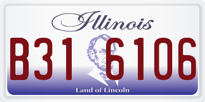 IL license plate B316106