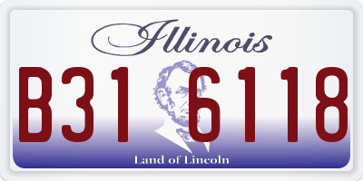IL license plate B316118