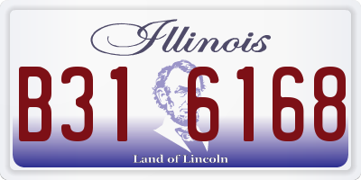 IL license plate B316168