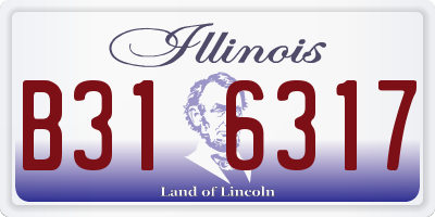IL license plate B316317