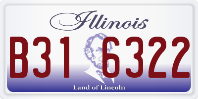 IL license plate B316322