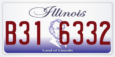 IL license plate B316332