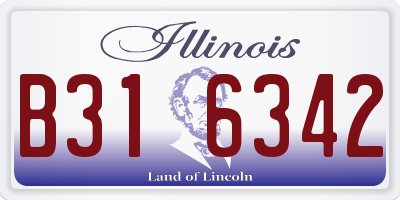 IL license plate B316342