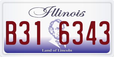 IL license plate B316343