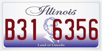 IL license plate B316356