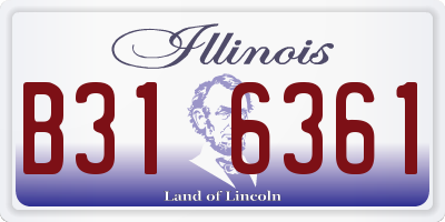 IL license plate B316361