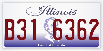 IL license plate B316362