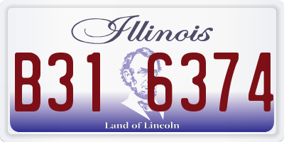 IL license plate B316374