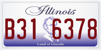IL license plate B316378