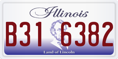 IL license plate B316382