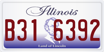 IL license plate B316392