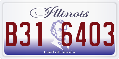 IL license plate B316403