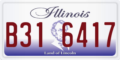 IL license plate B316417