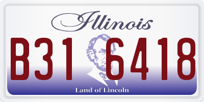 IL license plate B316418